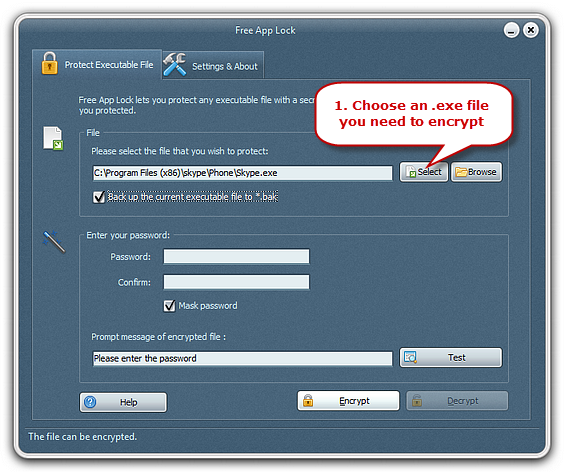 Select an EXE File Select an EXE File