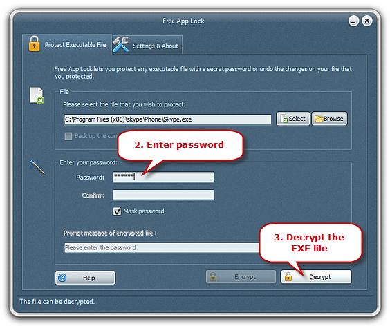Enter Password & Start Decryption Enter Password & Start Decryption